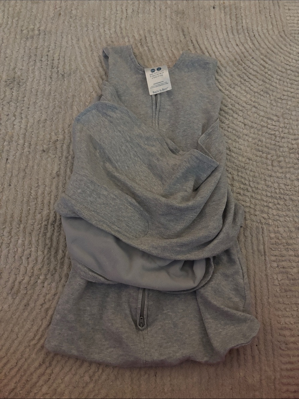 Halo Light Gray Infant Sleep Sack with Front Zipper